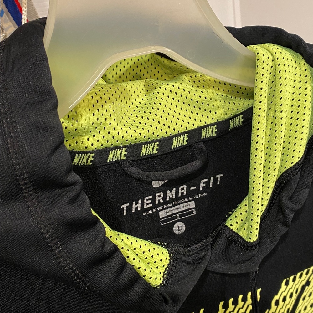 Nike Therma Fit Hoodie with Neon Yellow Logo